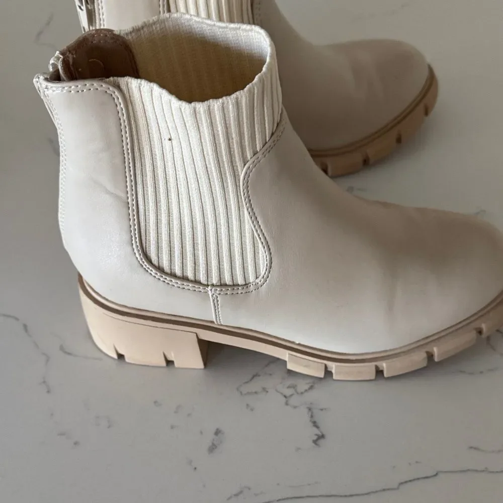 Stylish Cream Kids Ankle Boots